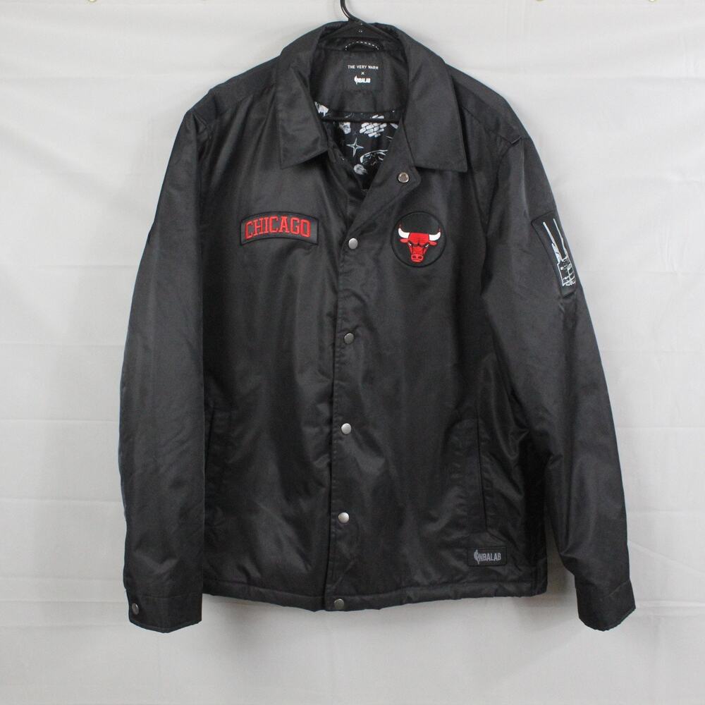 Chicago Bulls The Very Warm x NBALab Jacket Mens XL Bomber Reversible Patches